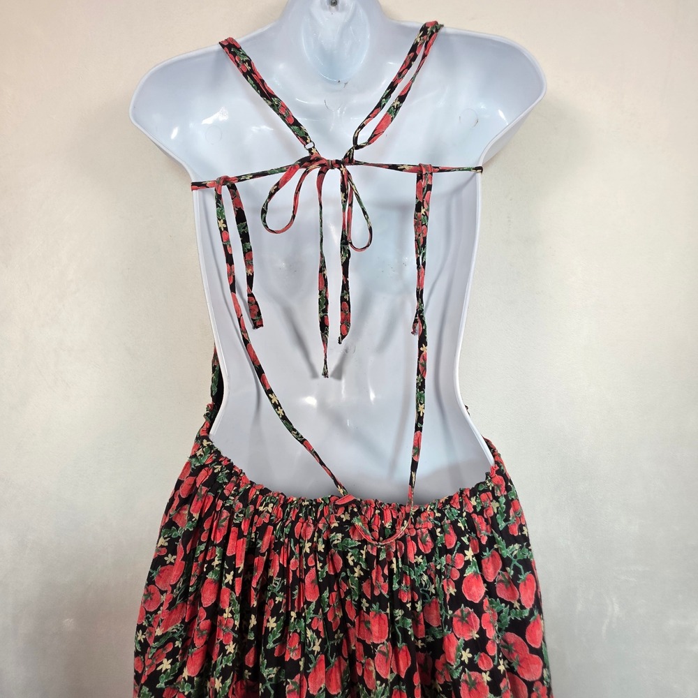 Free People Taking Sides Mini Dress Women's L Tomato Print Boho Coquette Novelty - Picture 16 of 16